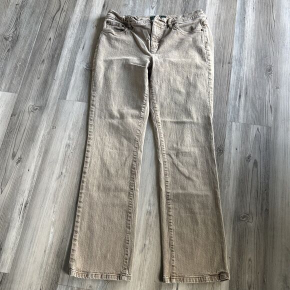 Vintage Lauren Ralph Lauren Classic Straight Cut Beige Jeans Size 10 - Picture 1 of 11